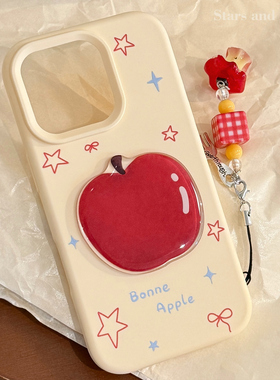 ins风红色苹果立体适用苹果17promax手机壳iphone16新款15pro女款14磨砂11创意12软壳13带挂件高级感日韩风