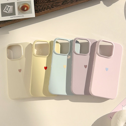 一颗小爱心适用苹果18promax手机壳iphone17新款保护套15男女款14小众简约13防摔12全包软壳16韩系个性软外壳