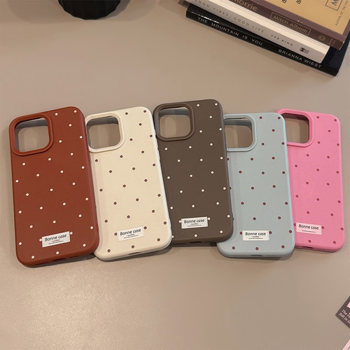 秋冬ins风简约波点适用苹果16promax手机壳iphone17新款15pro男女款14美拉德12日韩风16全包软壳15小众磨砂