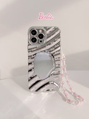 粉色芭比镜子适用苹果少女风14壳