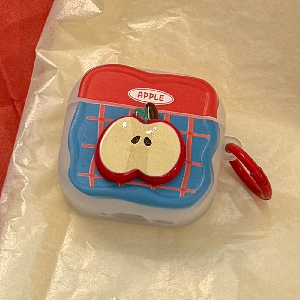 ins撞色蓝红色立体苹果适用airpods3耳机套pro3/二代airpodspro2保护套新款苹果无线蓝牙4代airpods2防摔挂环