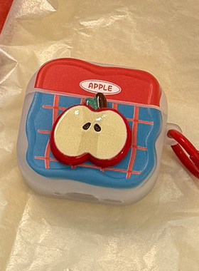 ins撞色蓝红色立体苹果适用airpods3耳机套pro3/二代airpodspro2保护套新款苹果无线蓝牙4代airpods2防摔挂环