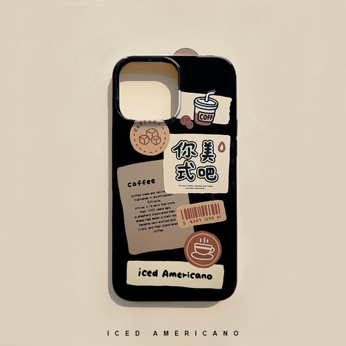 搞怪你美式吧适用苹果14手机壳13