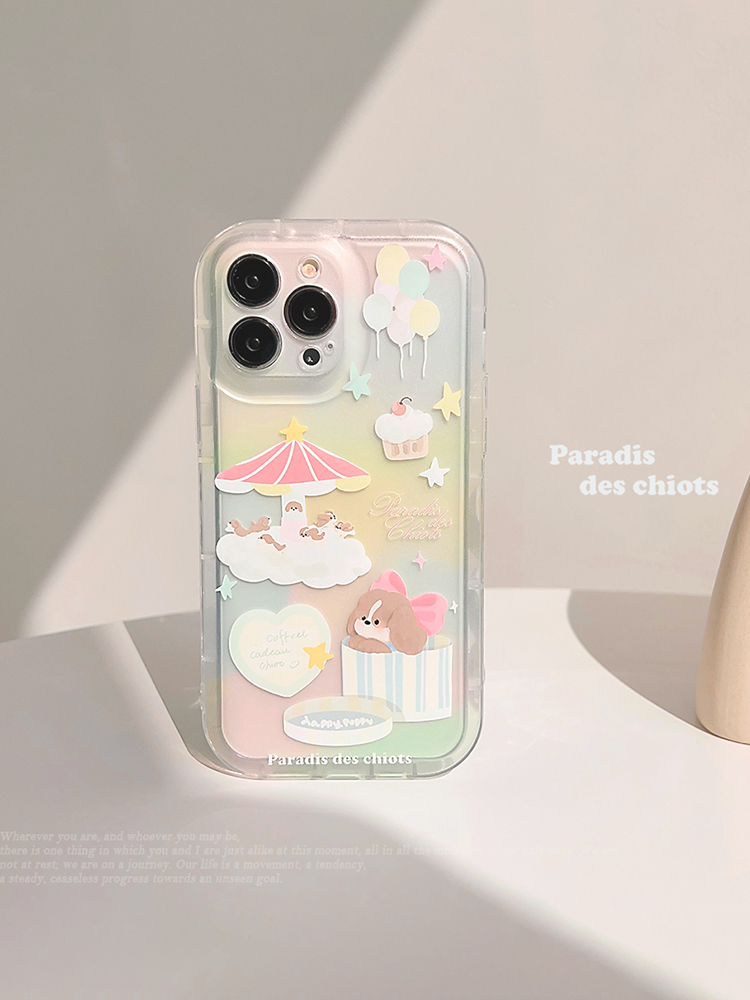 适用iPhone16pro max超梦幻小狗游乐场15苹果14手机壳11新款12透明plus童趣少女卡通13Pro软壳12Pro硅胶14Pro