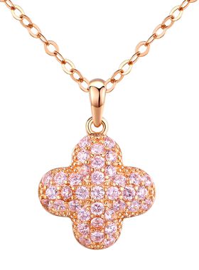 纯银四叶草生日情人节礼物送女友