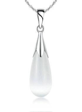 银饰猫眼短款韩版水滴吊坠首送