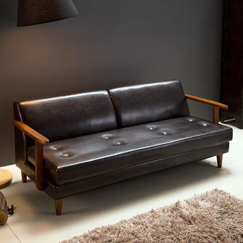 北欧现代设计师皮艺沙发 日式小户型客厅公寓单人双人三人皮沙发
