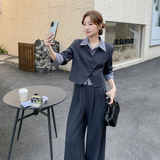 新款2026撞色拼接假两件时尚休闲两件套C252-2701P185K298，女装套装/套裙，2C252