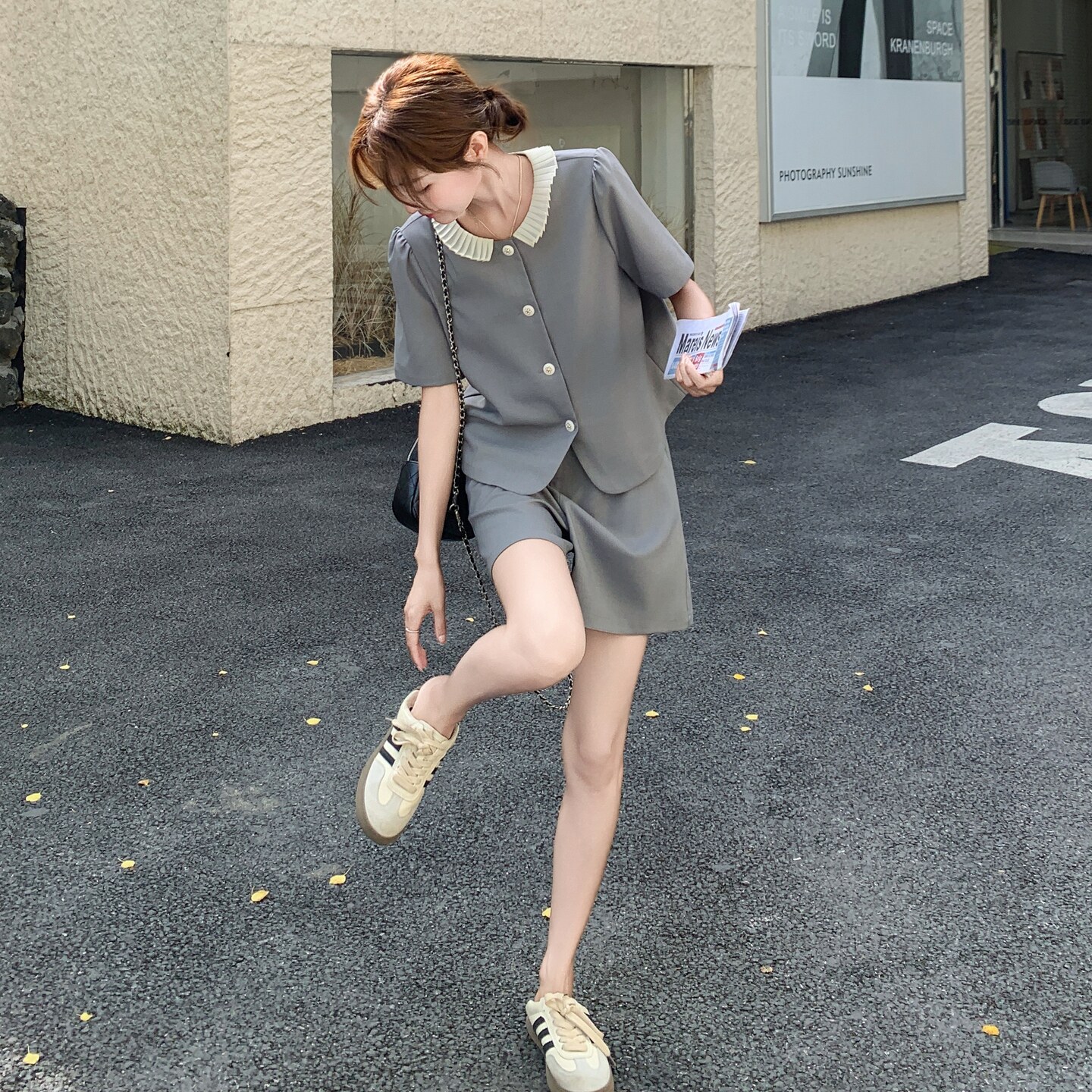 法式气质巨好看短裤套装女2025夏季新款小香风短袖显瘦上衣两件套,女装套装/套裙,新思路