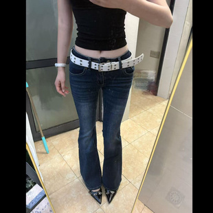高个子复古蓝微喇牛仔裤女韩版ins潮2026春季新款百搭弹力马蹄裤