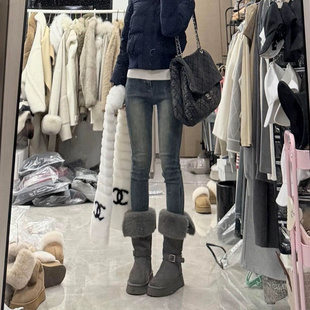 高个子怀旧蓝铅笔牛仔裤女2026春季紧身弹力小脚裤高腰显瘦九分裤