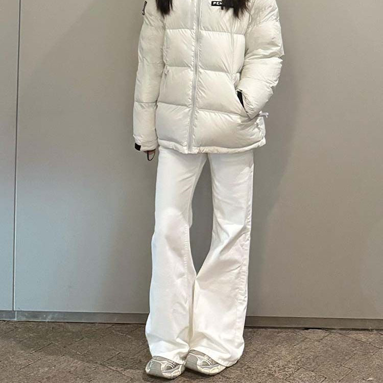 高个子ins潮白色牛仔裤女2026春季低腰修身遮肉不贴腿微喇马蹄裤,女装/女士精品,牛仔裤,淘宝优惠券,粉丝福利购,淘宝优惠卷