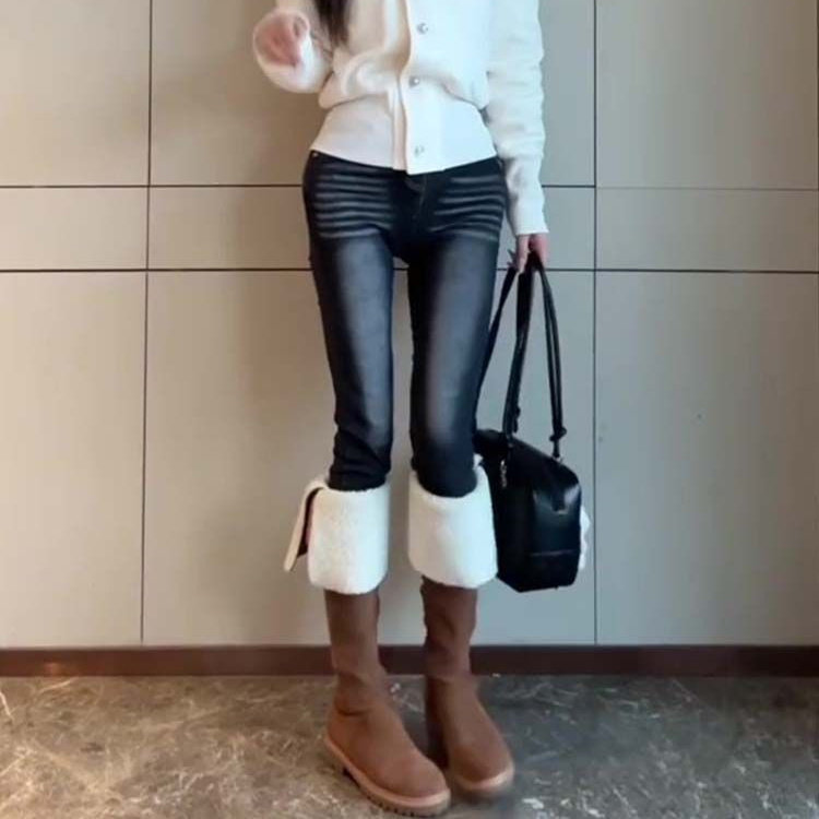 2026春季紧身弹力小脚裤韩版牛仔裤女低腰修身显瘦磨白水洗铅笔裤