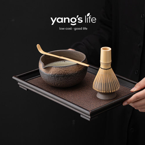 YANG GE 'LIFE紫泉涧.鎏金铁釉抹茶套装百本立茶筅立复古 | 戳舌