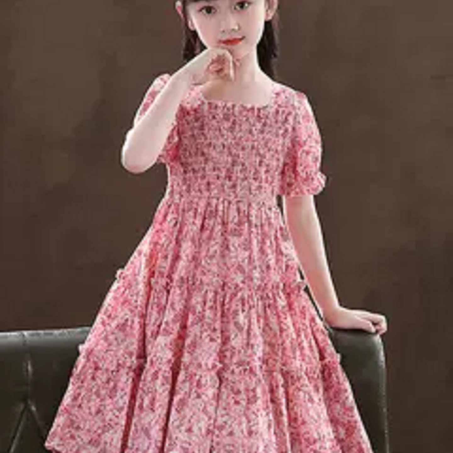 女童连衣裙2024款短袖可爱碎花女宝夏季凉快裙超划算