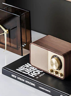 森度家居桌面软装摆件装饰样板间床头柜搭配陈列道具水晶时钟黑色