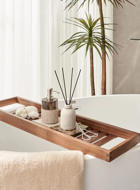 森度软装样板间卫生间浴室摆件香薰托盘大理石拼色设计搭配摆件