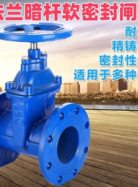 暗杆弹性座封闸阀 阀门 手动  自来水法兰闸阀Z45X DN65 80 100