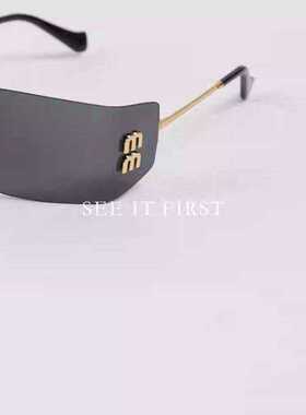 金属字母弧面玻璃太阳镜墨镜