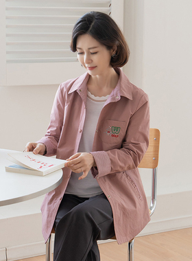 大码韩国妈妈装翻领外套2025春中老年女单排扣宽松夹克JK2503010