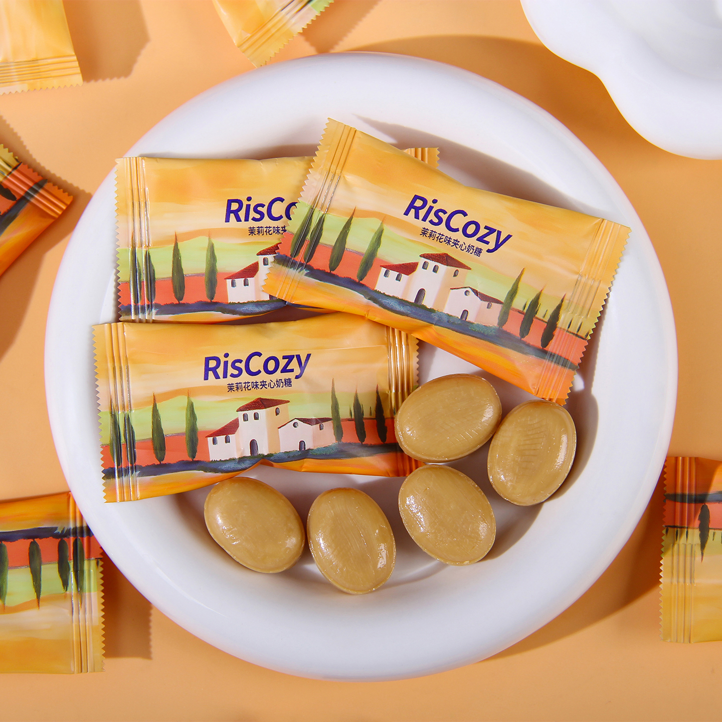 英国RisCozy瑞可滋茉莉夹心奶糖结婚喜糖散装糖果批发伴手礼零食