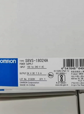 欧姆龙开关电源S8VS-18024A/18024/12024/12024A/06024A/06024/B