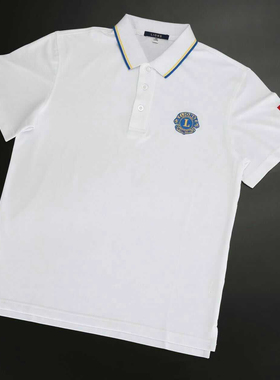 全新特价国际狮子会短袖T恤polp衫带国旗可穿外省参加活动