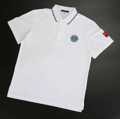 狮子会短袖T恤polp衫带国旗