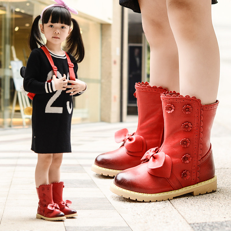 Chaussures enfants en autre ronde brodé pour hiver - semelle tendon - Ref 1039106 Image 4