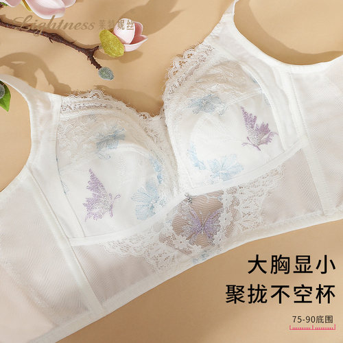莱特妮丝大胸显小刺绣文胸
