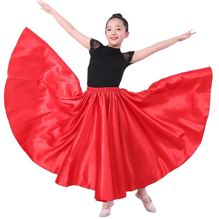 儿童半身表演服西班牙斗牛裙大舞裙女童大摆裙开场舞幼儿舞蹈服装