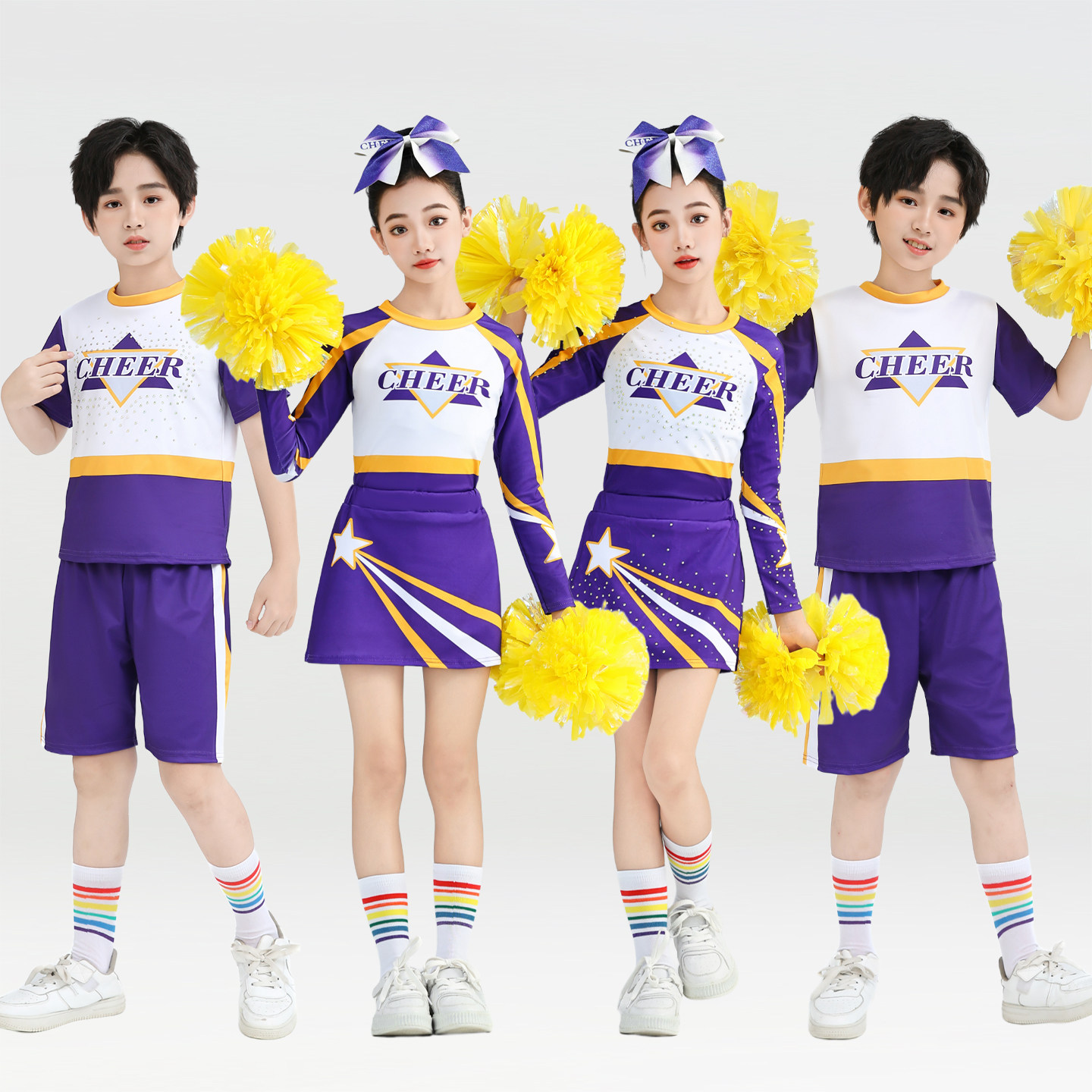 儿童啦啦操演出服男女童啦啦队比赛表演服装中小学生运动会健美操