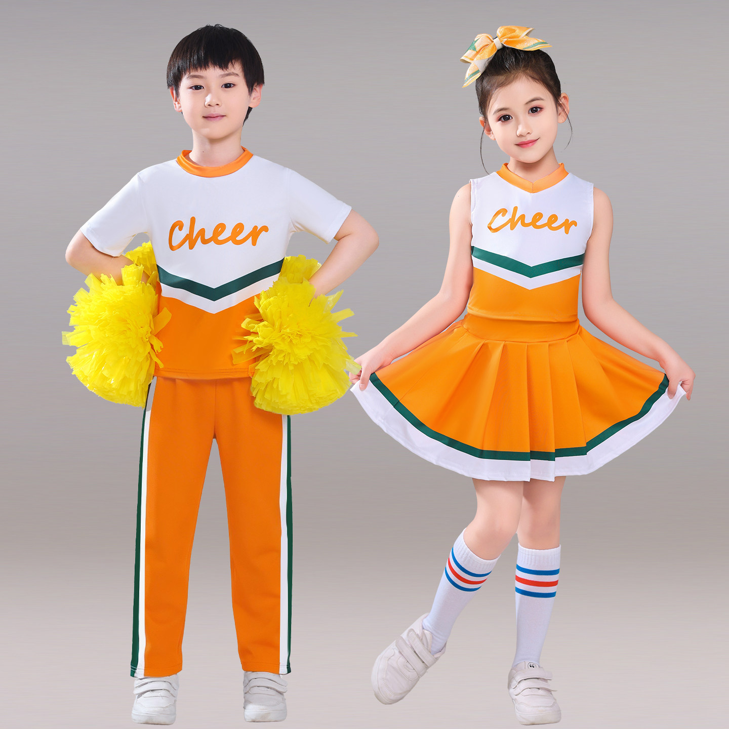 儿童啦啦队演出服男女拉拉队表演服套装健美操比赛服装运动会竞技