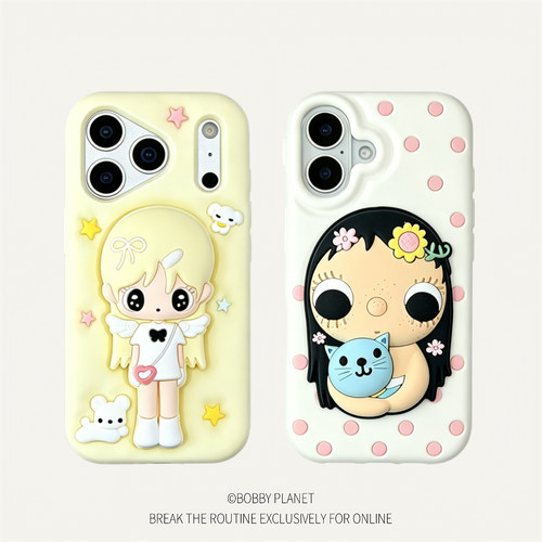 @BOBBY PLANET日本新款小玉野有上秋子支架壳少女心甜酷软硅胶适用iphone17Promax手机壳苹果16543闺蜜礼物女