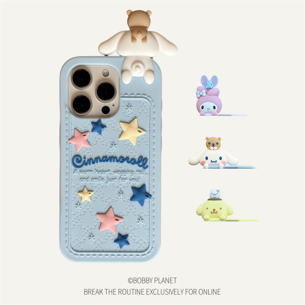 @BOBBY PLANET日本原单三丽鸥趴趴玉桂狗melody可爱卡通软硅胶适用iPhone16Promax手机壳苹果1543情侣少女心