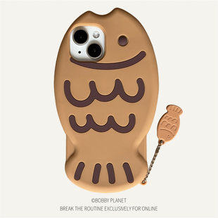 @BOBBY PLANET原创软硅胶日本鲷鱼烧简约可爱卡通适用iPhone17Promax手机壳苹果1543情侣16礼物创意趣味12Air