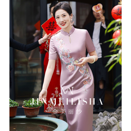 妈妈婚宴礼服中式小个子
