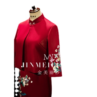 结婚婚宴妈妈装连衣裙高级感小众参加婚礼喜婆婆岳母礼服大码显瘦