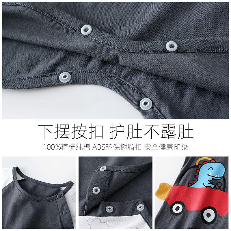 宝宝睡衣夏季儿童睡袍纯棉薄款长袖男童空调服女睡裙婴儿衣服夏天