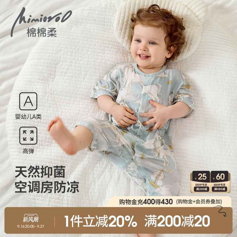 竹纤维婴幼儿衣服宝宝连体衣夏季图片