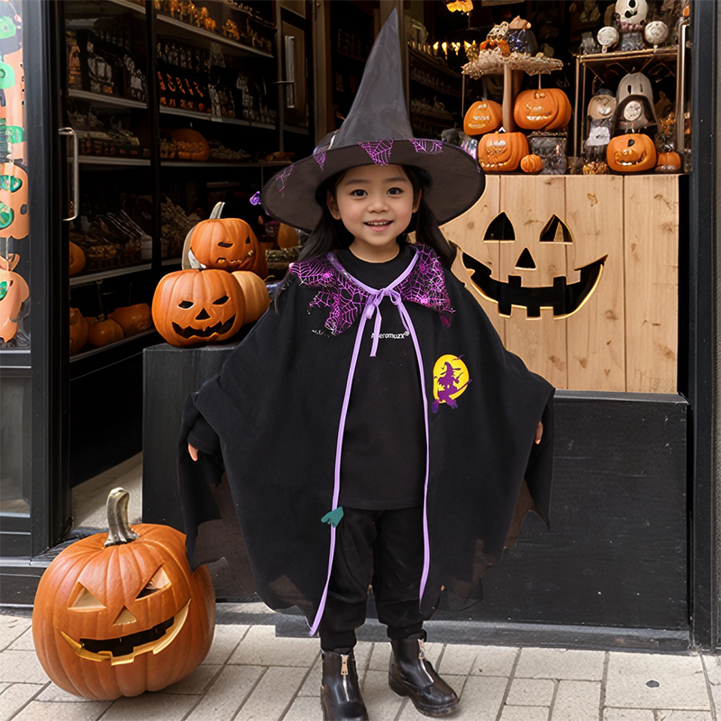 万圣节儿童服装男女童女巫衣服