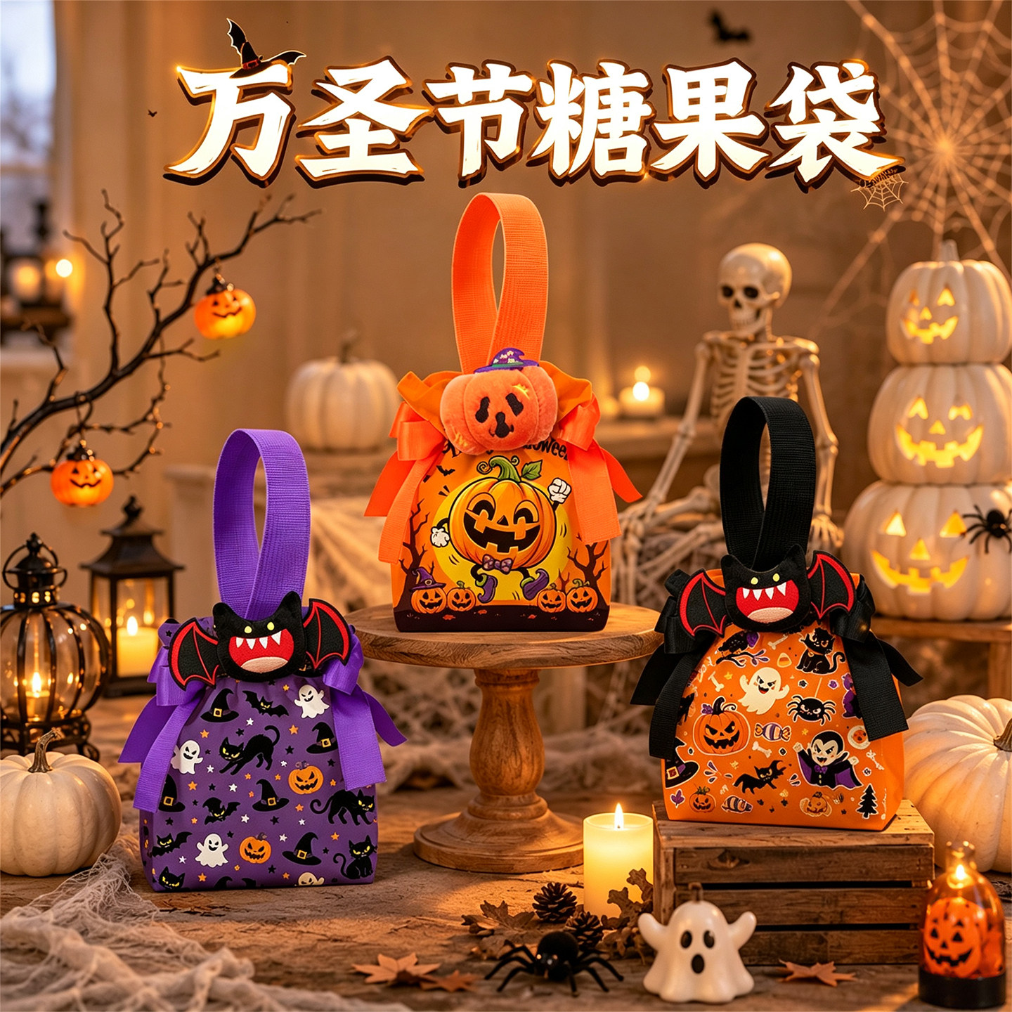 万圣节糖果袋装饰讨糖南瓜袋道具手提小礼品袋子创意礼物伴手礼