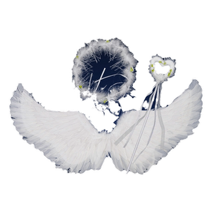 天使翅膀背饰儿童女童白色羽毛cos精灵仙女公主道具小女孩背的