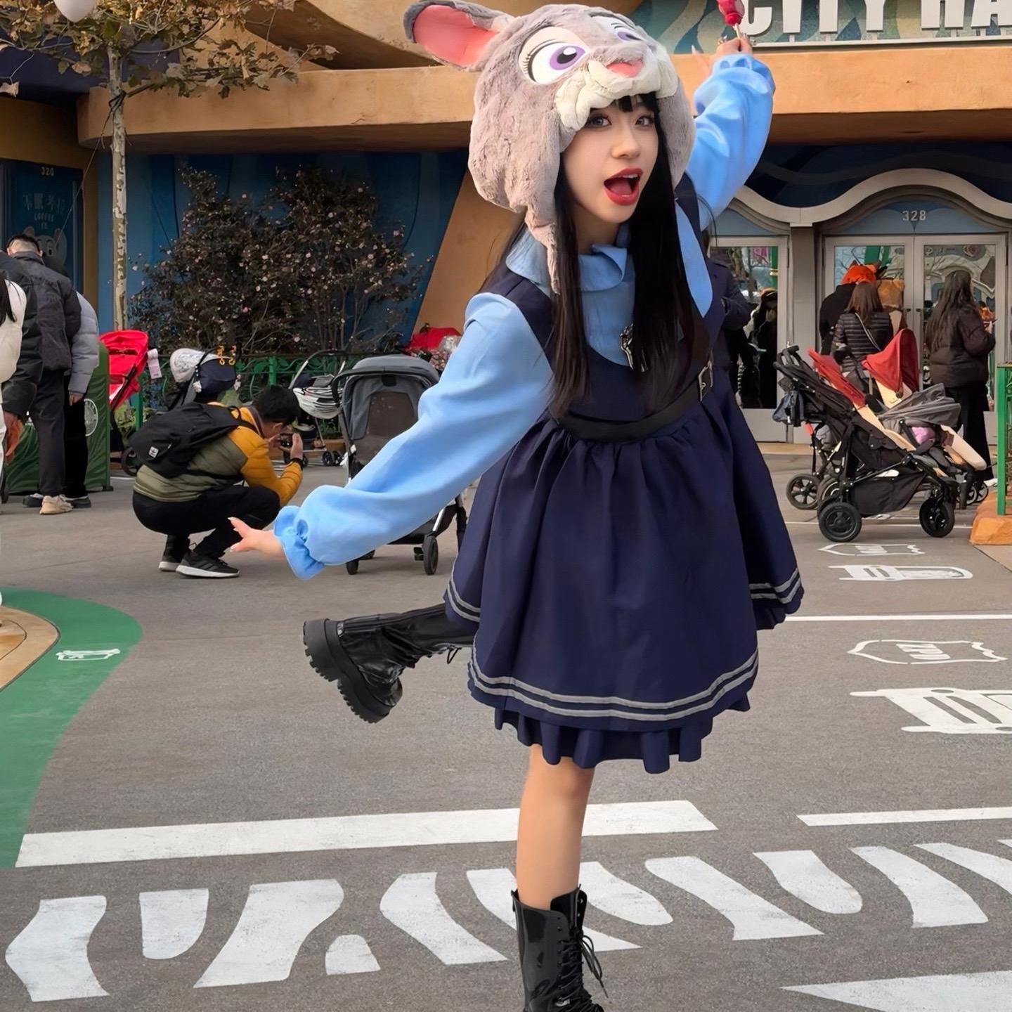 疯狂动物城朱迪兔子警官万圣节服装cos装扮衣服动漫人物角色扮演