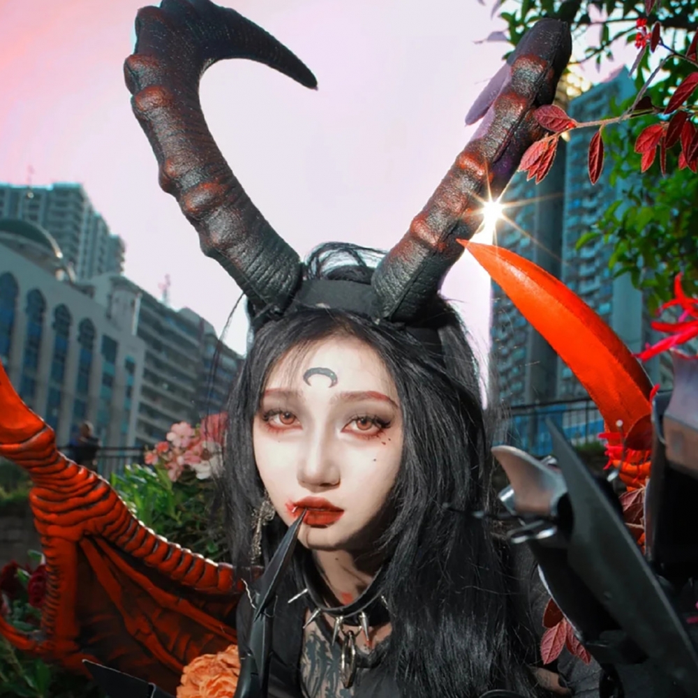恶魔牛角发箍万圣节装扮道具