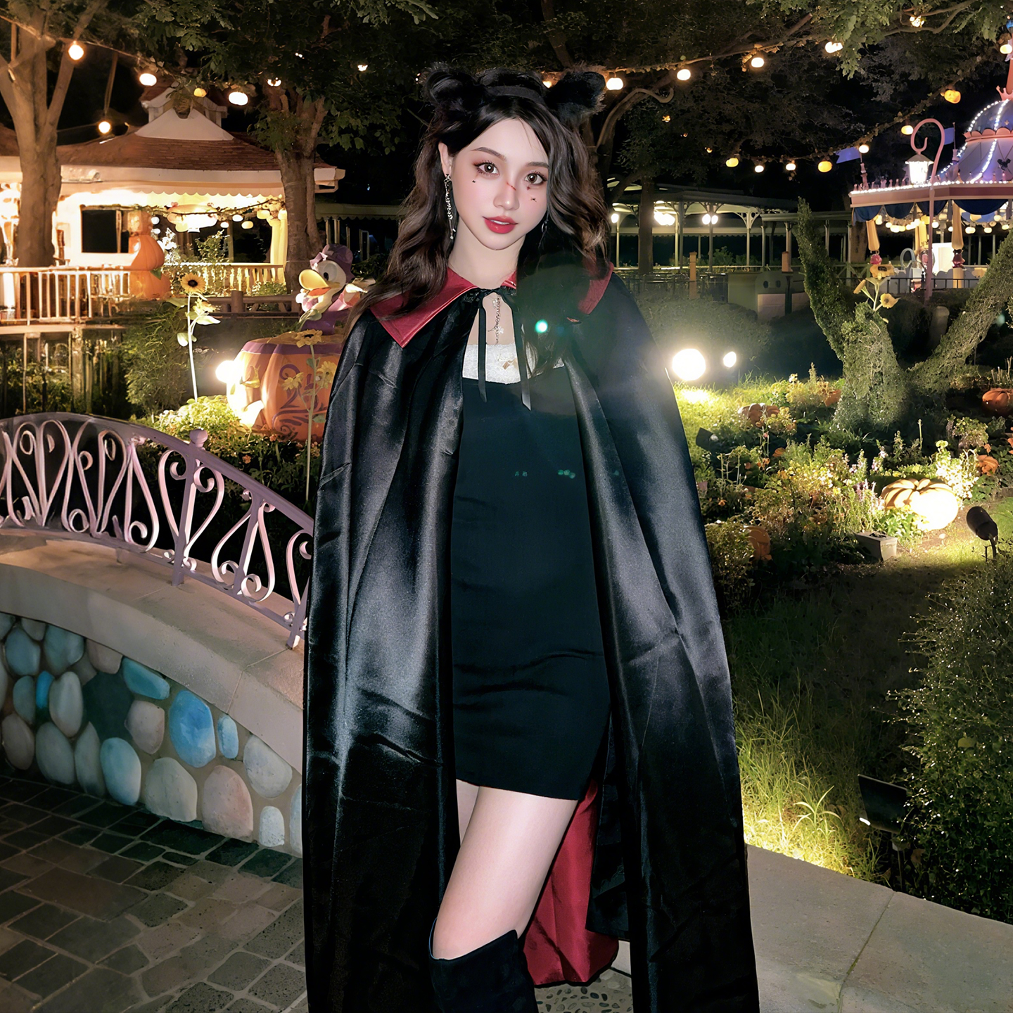 吸血鬼披风斗篷万圣节成人服装cospaly服衣服装扮女服饰牙齿全套