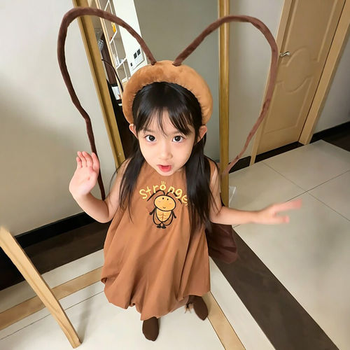 蟑螂cos服万圣节儿童服装女童装扮衣服2026服饰搞怪角色扮演男孩