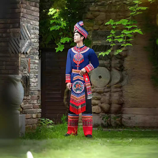 三月三民族服装成人广西壮族服饰男盛装壮锦刺绣演出服夏季新款