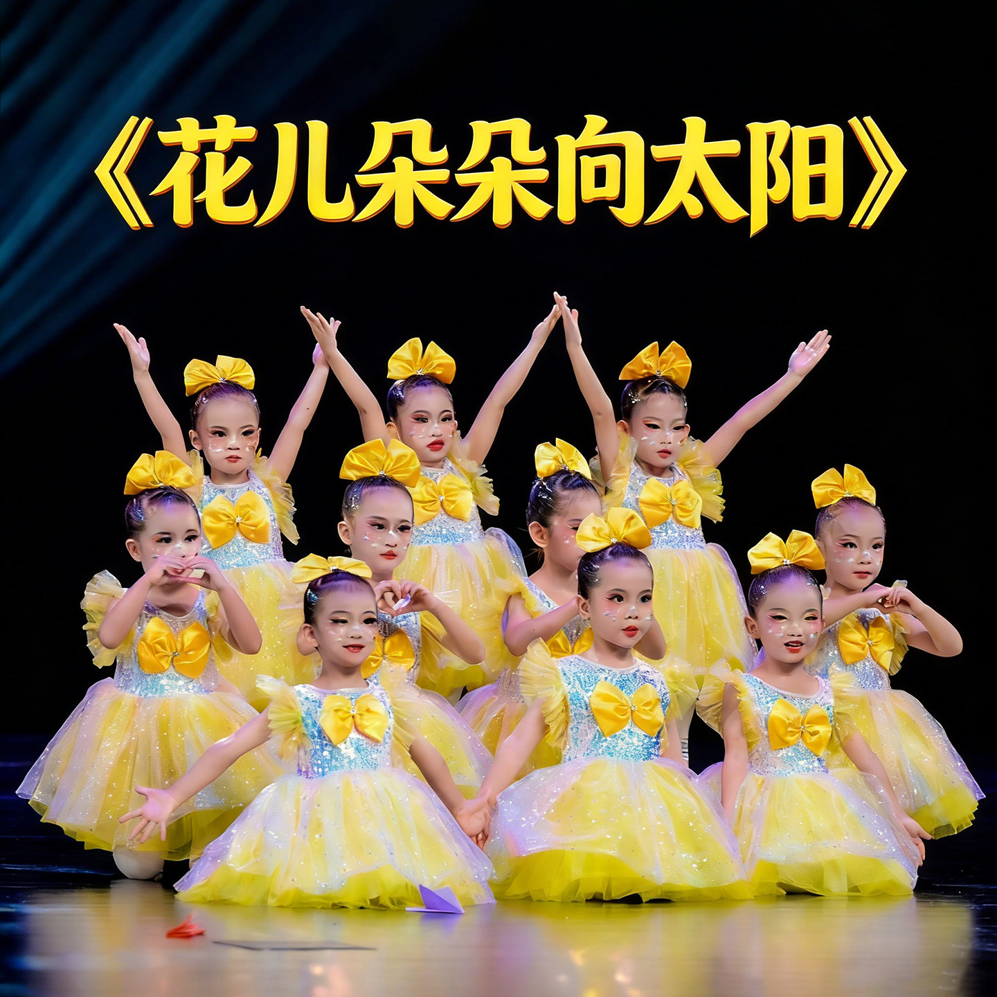 花儿朵朵向太阳演出服六一儿童节向日葵小花朵舞蹈裙表演服装衣服