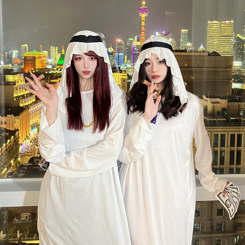 万圣节土豪服装长袍生日聚会搞笑网红派对道具衣服伯阿拉东中拜迪